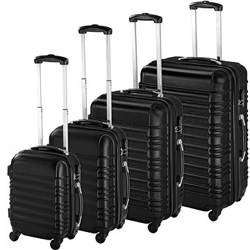 Skořepinové cestovní kufry sada 4 ks černé (402024)