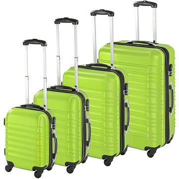 Skořepinové cestovní kufry sada 4 ks zelené (402028)