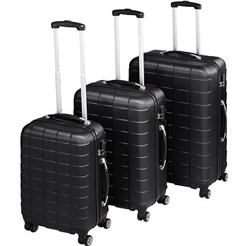 3 Cestovní kufry na kolečkách černé (402669)