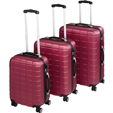 3 Cestovní kufry na kolečkách vínové (402670)
