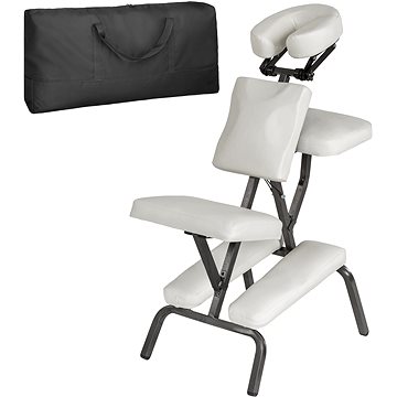 Masážní židle ze syntetické kůže bílá (401185)