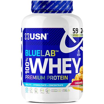 USN BlueLab 100% Whey Premium Protein, 2000g, karamelový popcorn (6009544938798)