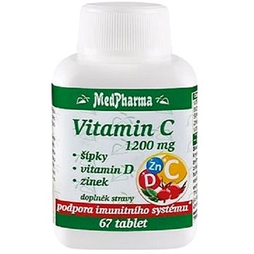 MedPharma Vitamin C 1200 mg - šípky, vitamin D, zinek - 67 tbl. (8594045476125)
