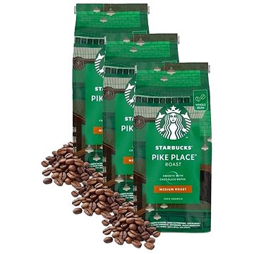 Starbucks® Pike Place Espresso Roast, zrnková káva, 450g; 3x