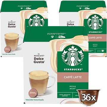 STARBUCKS® Caffe Latte by NESCAFE® DOLCE GUSTO® kávové kapsle - karton 3x12 ks (12449415)