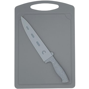 STEUBER Krájecí deska s nožem Chef šedá 36 x 25 cm (4016002068470)