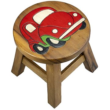Dřevěná dětská stolička - AUTO ČERVENÉ (757132884342)