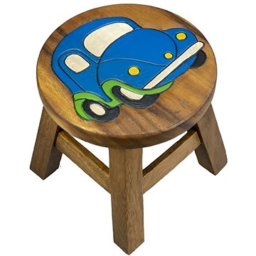 Dřevěná dětská stolička - AUTO MODRÉ (757132884359)
