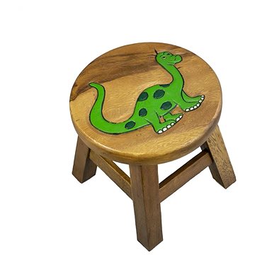Dřevěná dětská stolička - DINOSAURUS ZELENÝ (757132884410)