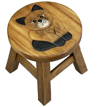 Dřevěná dětská stolička - KOČKA BACULKA (757132884496)