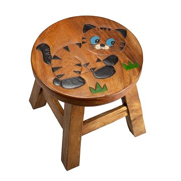 Dřevěná dětská stolička - KOŤÁTKO V TRÁVĚ (757132884557)