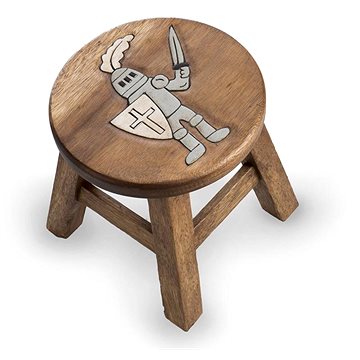 Dřevěná dětská stolička - RYTÍŘ ŠEDÝ (757132884823)