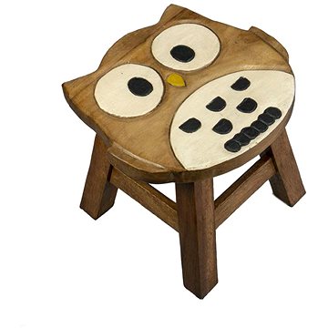 Dřevěná dětská stolička - SOVA TVAROVANÁ (757132884878)