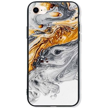 TopQ Kryt LUXURY iPhone SE 2020 pevný Marble šedo-zlatý 49248 (Sun-49248)