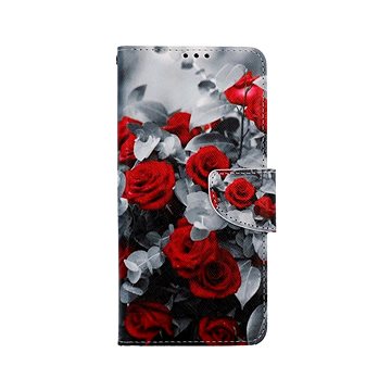 TopQ Pouzdro Samsung A12 knížkové Červená růže mix 60127 (Sun-60127)