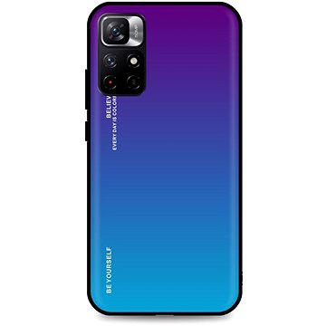 TopQ Kryt LUXURY Xiaomi Poco M4 Pro 5G pevný duhový purpurový 70947 (Sun-70947)