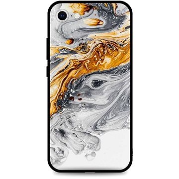 TopQ Kryt LUXURY iPhone SE 2022 pevný Marble šedo-zlatý 74090 (Sun-74090)