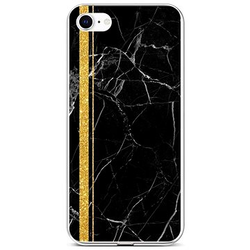 TopQ Kryt STYLE iPhone SE 2022 silikon Mramor černo-zlatý 74149 (Sun-74149)