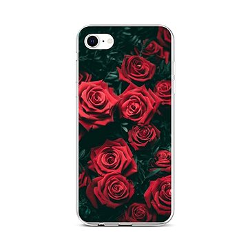 TopQ Kryt iPhone SE 2022 silikon Červená růžičky 74673 (Sun-74673)