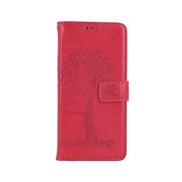 TopQ Pouzdro Samsung A53 5G knížkové Tmavě růžový strom sovičky 73824 (Sun-73824)