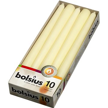 BOLSIUS parafínová svíčka krémová 10 ks (8711711157021)