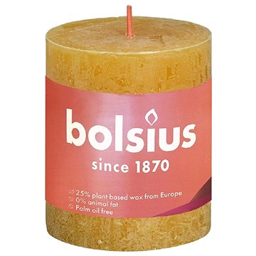 BOLSIUS rustikální svíčka medovo žlutá 80 × 68 mm (8717847142870)