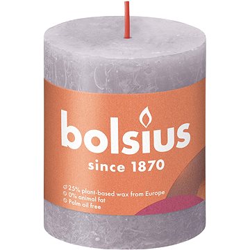 BOLSIUS rustikální svíčka matná levandule 80 × 68 mm (8717847142900)