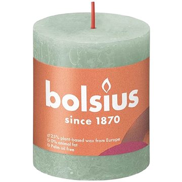 BOLSIUS rustikální svíčka šedozelená 80 × 68 mm (8717847148025)