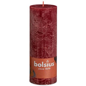 BOLSIUS rustikální sloupová sametově červená 190 × 68 mm (8717847143037)