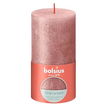 BOLSIUS rustikální sloupová růžová 130 × 68 mm (8717847150950)