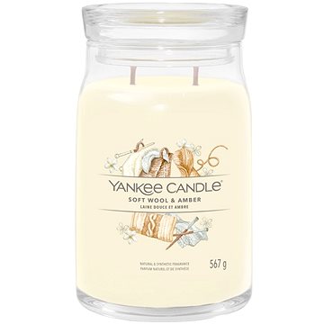 YANKEE CANDLE Signature sklo 2 knoty Soft Wool & Amber 567 g (5038581141695)
