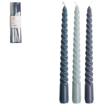 GUSTA Set 3 svíček Závit 20 cm modrá (4297110KX)