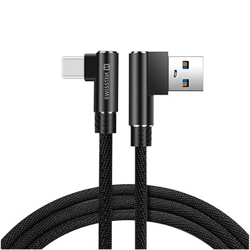 Swissten Arcade textilní datový kabel USB/USB-C 1.2m černý (71528000)