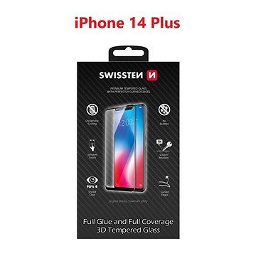 Swissten 3D Full Glue pro Apple iPhone 14 Plus černé (64701909)