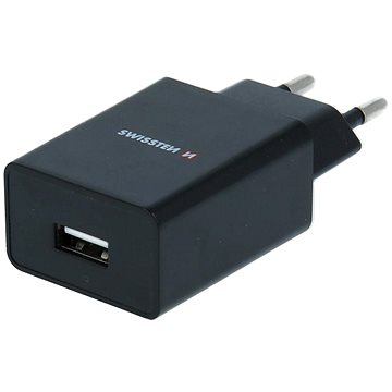 Swissten síťový adaptér Smart IC 1x USB 1A power + datový kabel USB / microUSB 1.2m černý (22062000)