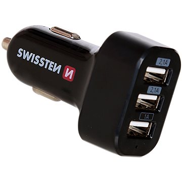 Swissten adaptér do auta 3xUSB 5,2A (20111200)