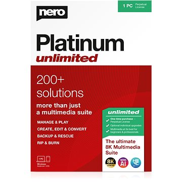Nero Platinum Unlimited 7v1, CZ (elektronická licence) (EMEA-12220015/1445)