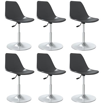 Otočné jídelní židle 6 ks šedé PP, 3085287 (3085287)