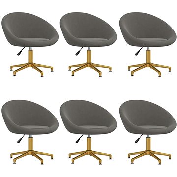 Jídelní židle 6 ks tmavě šedé samet, 3089546 (3089546)