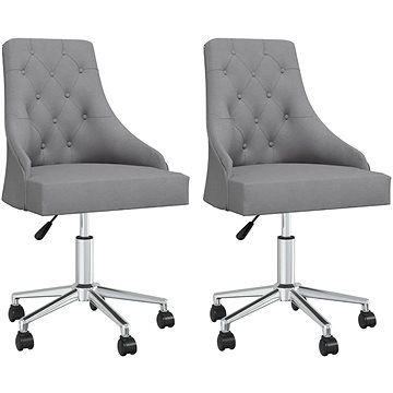 Otočné jídelní židle 2 ks světle šedé textil, 3092997 (3092997)