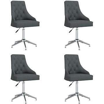 Otočné jídelní židle 4 ks tmavě šedé textil, 3093038 (3093038)