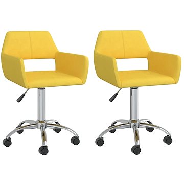 Otočné jídelní židle 2 ks žluté textil, 330326 (330326)