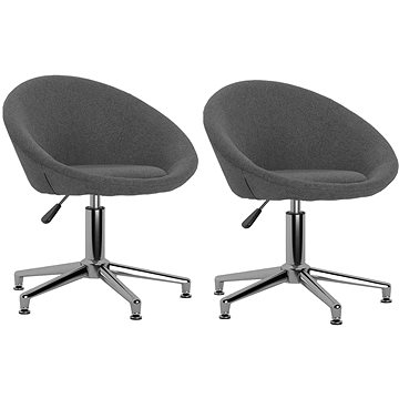 Otočné jídelní židle 2 ks tmavě šedé textil, 330451 (330451)