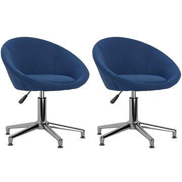 Otočné jídelní židle 2 ks modré textil, 330456 (330456)