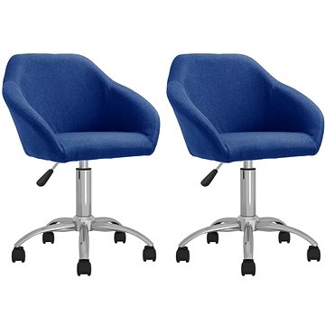 Otočné jídelní židle 2 ks modré textil, 330502 (330502)
