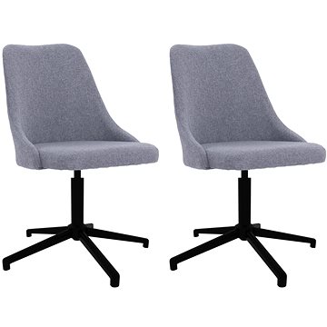 Otočné jídelní židle 2 ks světle šedé textil, 330902 (330902)