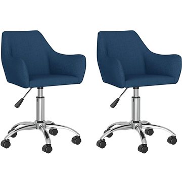 Otočné jídelní židle 2 ks modré textil, 330943 (330943)