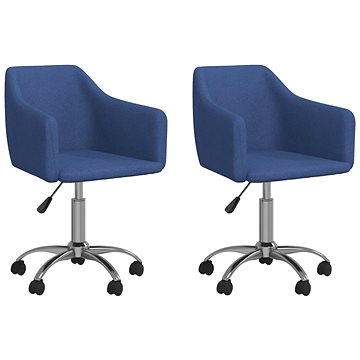 Otočné jídelní židle 2 ks modré textil, 331179 (331179)