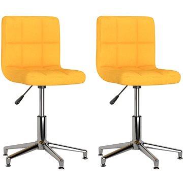Otočné jídelní židle 2 ks hořčicově žluté textil, 334392 (334392)