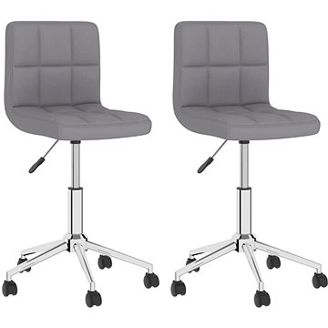 Otočné jídelní židle 2 ks světle šedé textil, 334447 (334447)